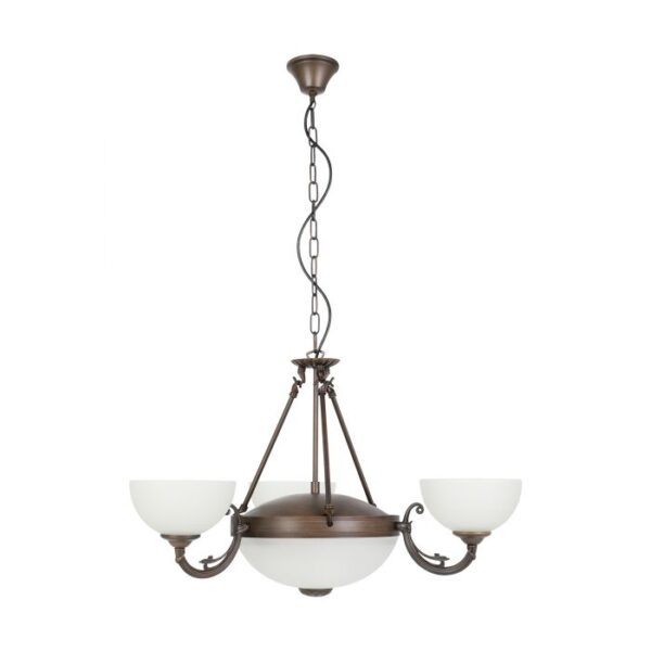 Classic Bronze Glass 5 Light Pendant