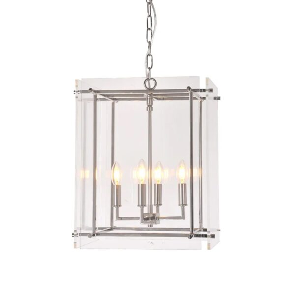 Square Nickel Pendant Light