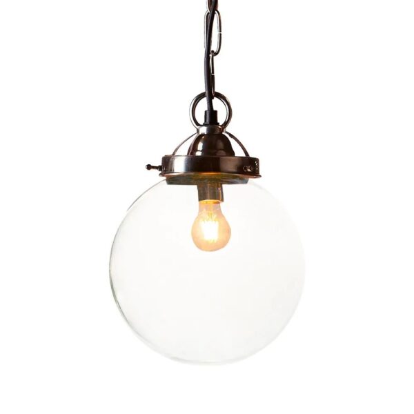 Antique Silver Glass Ball Pendant Light