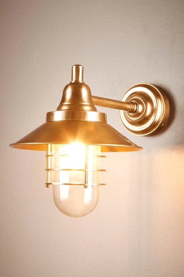 Antique Brass Contemporary Outdoor Wall Lantern