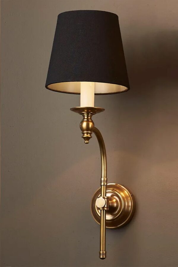 Classic Antique Brass Curved Wall Light