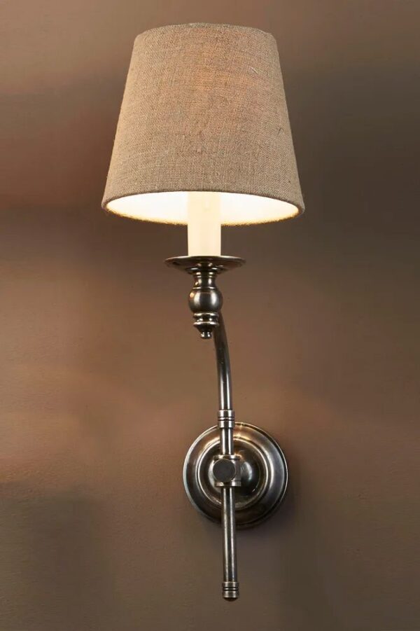 Classic Antique Silver Curved Wall Light